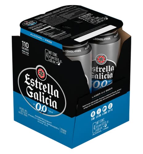 Estrella Galicia Non-Alcoholic Beer (4 x 16.9 fl oz)
