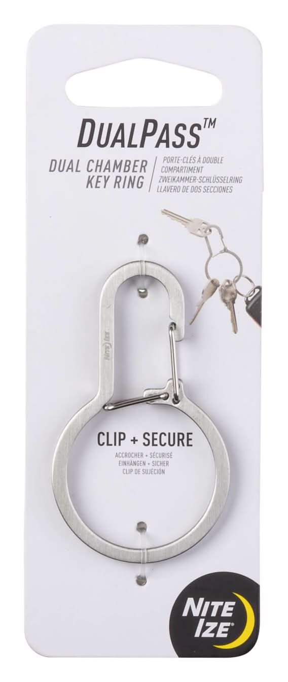 Nite Ize Dualpass Stainless Steel Silver Carabiner Clip Carabiner Key Chain