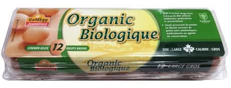 GoldEgg Organic Biologique Brown Eggs, L (12 ct)