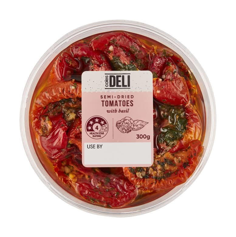 Coles Deli Semi Dried Tomatoes With Basil 300g