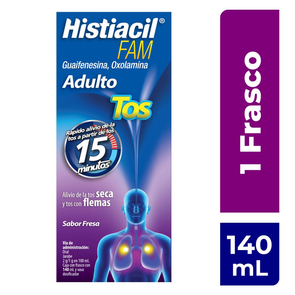 Sanofi · Histiacil fam guaifenesina/oxolamina jarabe 2 g/1 g (140 ml)