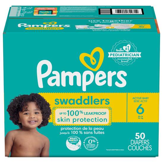 Pampers Swaddlers Active Baby Diapers Size 6 (50 ct)