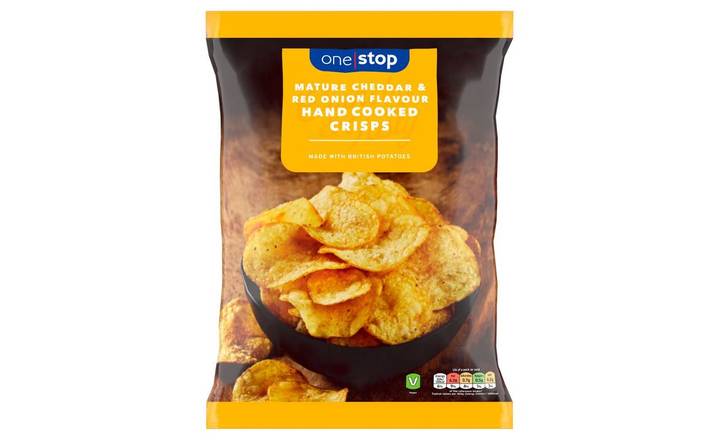 One Stop Cheese & Onion Hand Cooked Crisps 150g (399469)