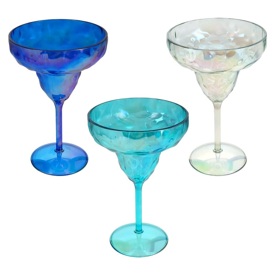 Stemmed Margarita Pebbled Glass, Assorted Colors, 1-ct.