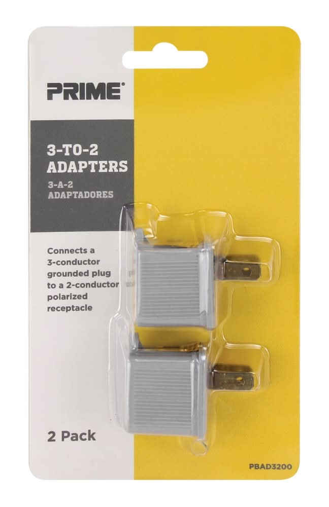 3-to-2 Adapter, 2 Pack, Gray