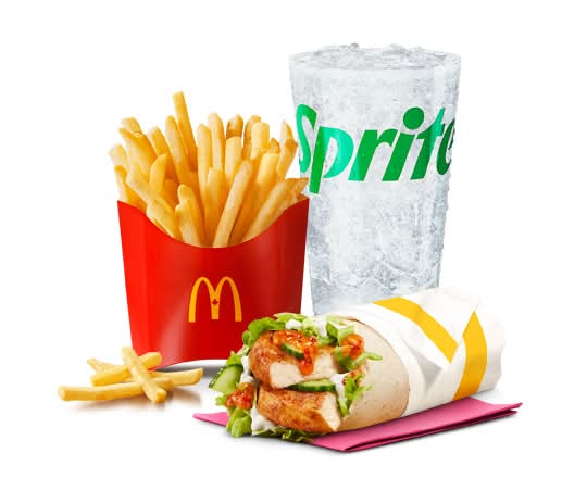 Sweet Chili McWrap with Grilled Chicken Extra Value Meal [810-1020 Cals]