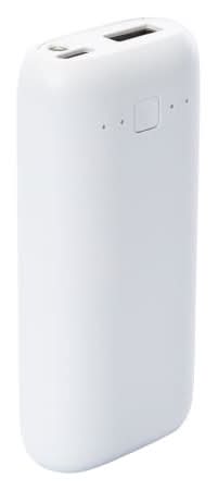 Dual Port Type-C & USB Power Bank 5000mAh With Flashlight White