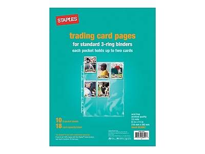 Staples Trading Card Pages Binder Pockets (10 ct)