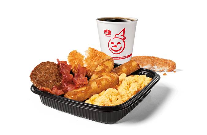 3PC French Toast Sticks Platter w/ Bacon & Sausage Combo