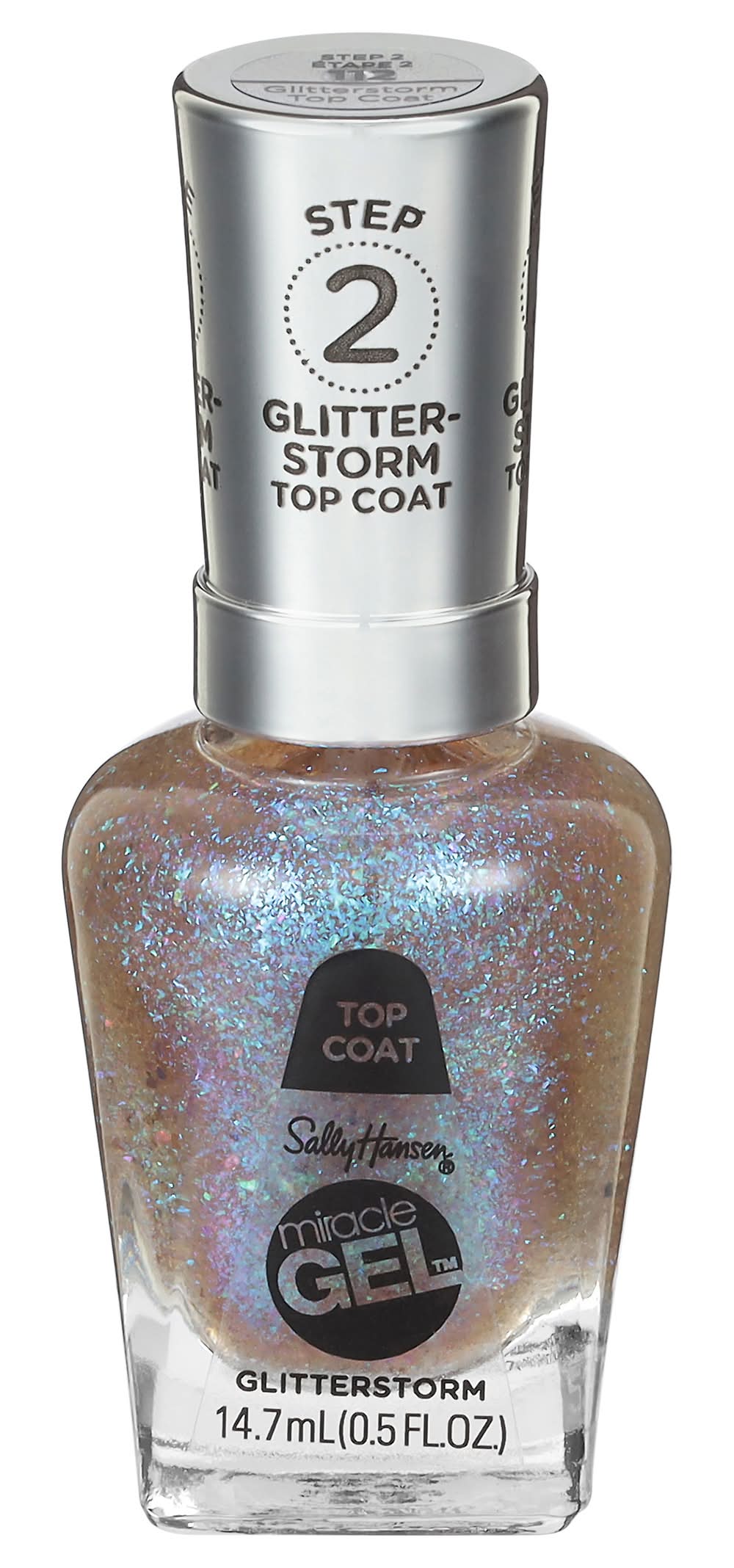 Sally Hansen Miracle Gel Top Coat Nail Polish, Glitterstorm (0.5 fl oz)