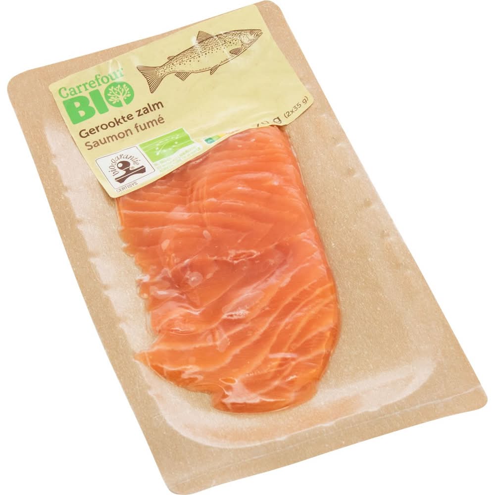 Carrefour Bio Gerookte Zalm 70 g