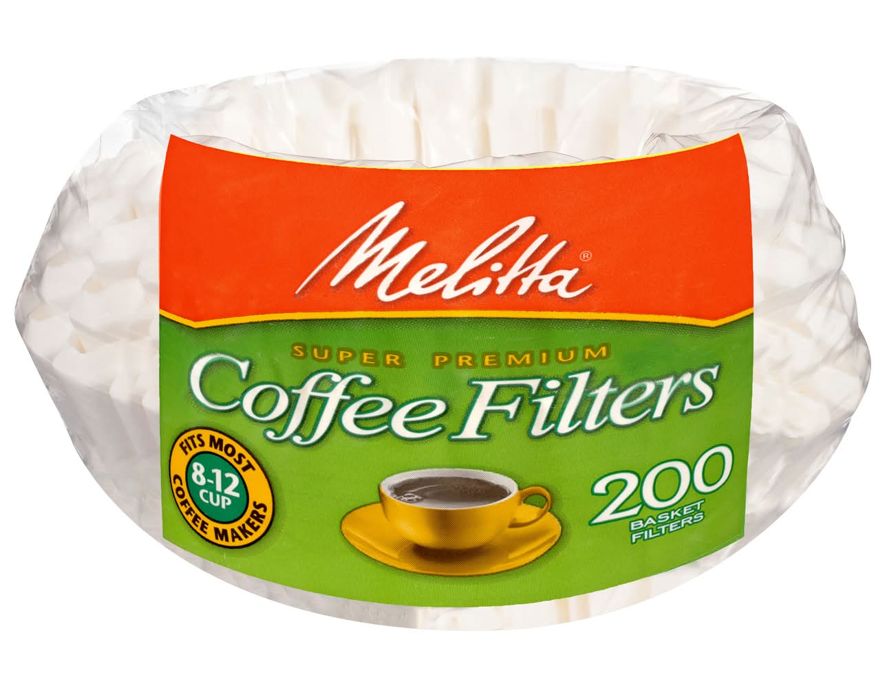 Melitta 8-12 Cup White Basket Coffee Filters (200 ct)