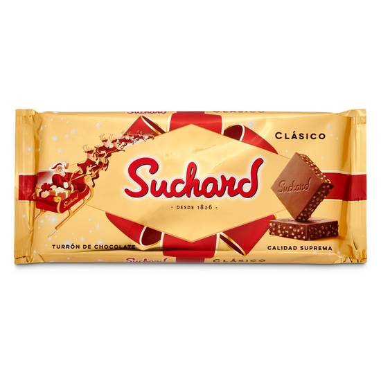 Turrón de chocolate con arroz inflado clásico Suchard 260 g