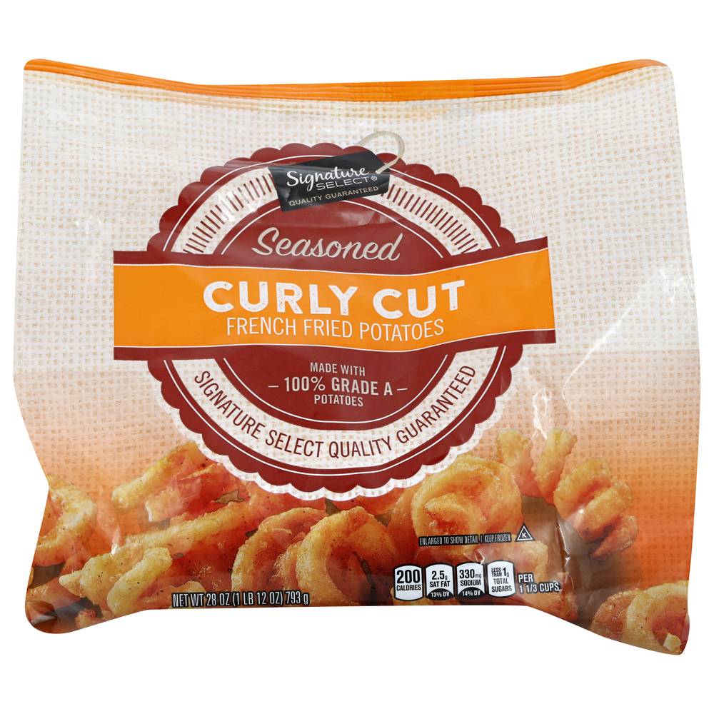 Signature Select Seasoned Curly Cut French Fried Potatoes