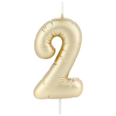 Hallmark Number 2 Birthday Candle, Gold