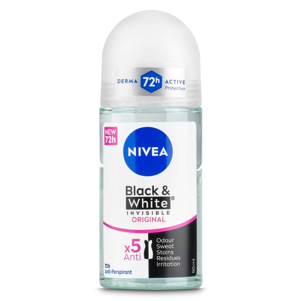 Desodorante Roll-On Invisible For Black & White Nivea Bote 50 Ml