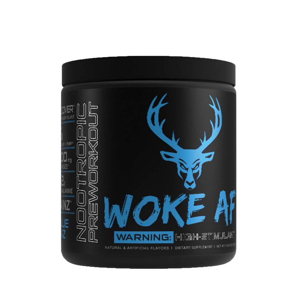 Bucked Up Woke Af Nootropic Pre Workout Supplement, Blue Raz (13.03 oz)