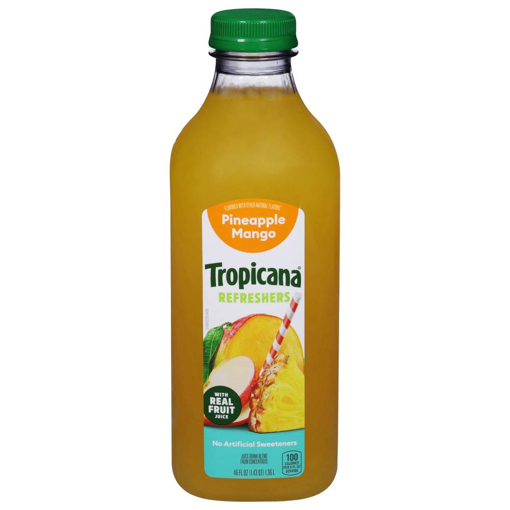 Tropicana Refreshers Juice, Pineapple-Mango (46 fl oz)