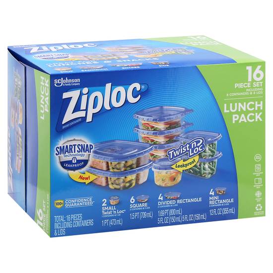 Ziploc Twist 'N Loc Lunch pack Set (16 ct)