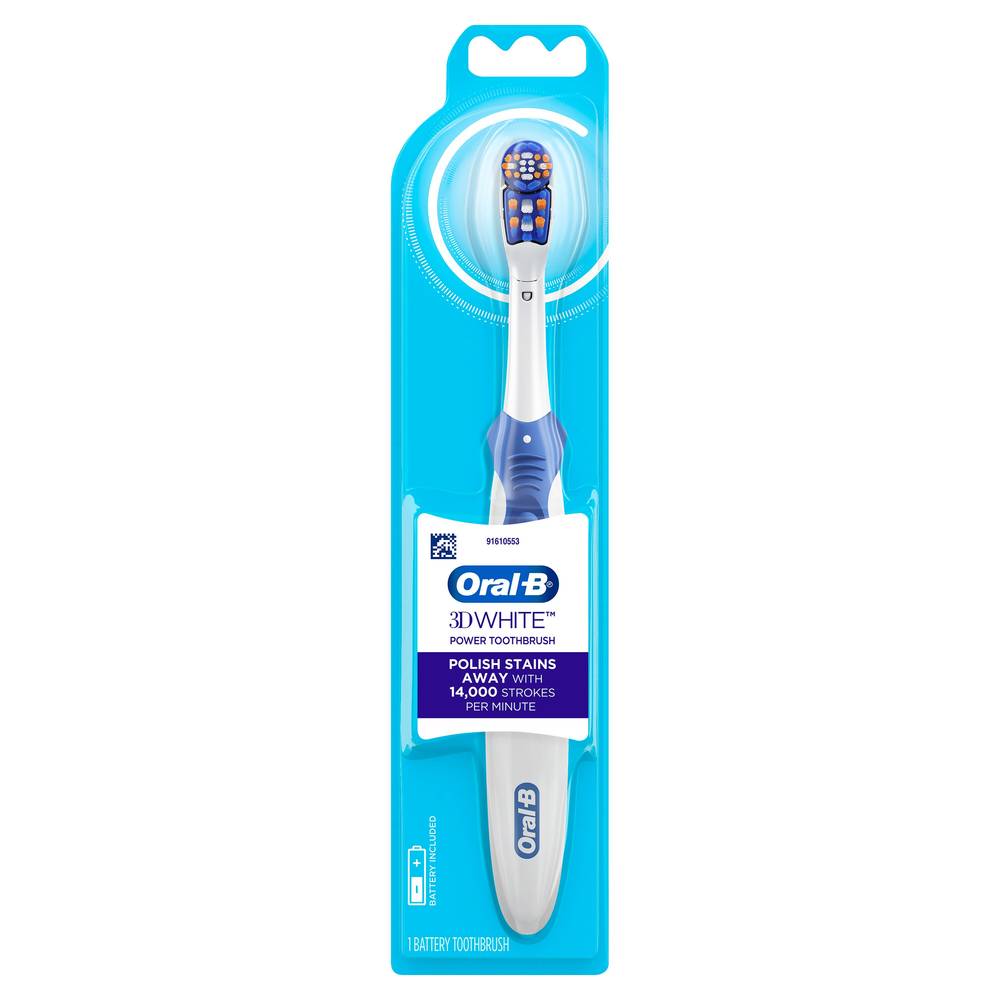 Oral-B 3D White Battery Powered Toothbrush, Color May Vary