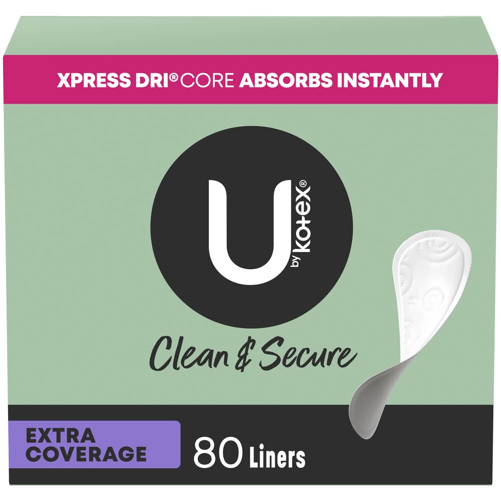 U by Kotex Extra Coverage Daily Liners (9.6 oz, 80 ct)