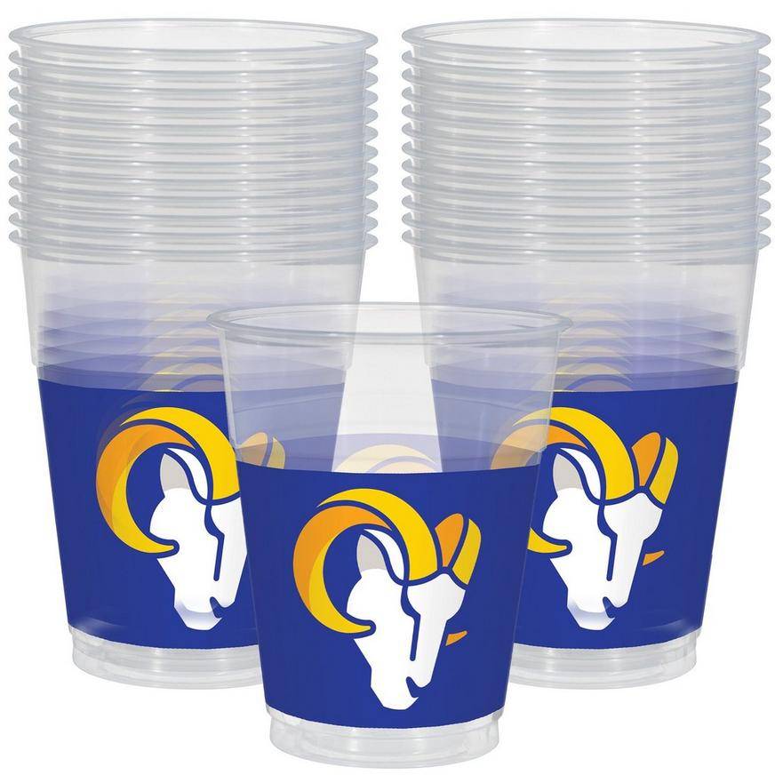 Amscan Los Angeles Rams Cups (25x 2oz counts)