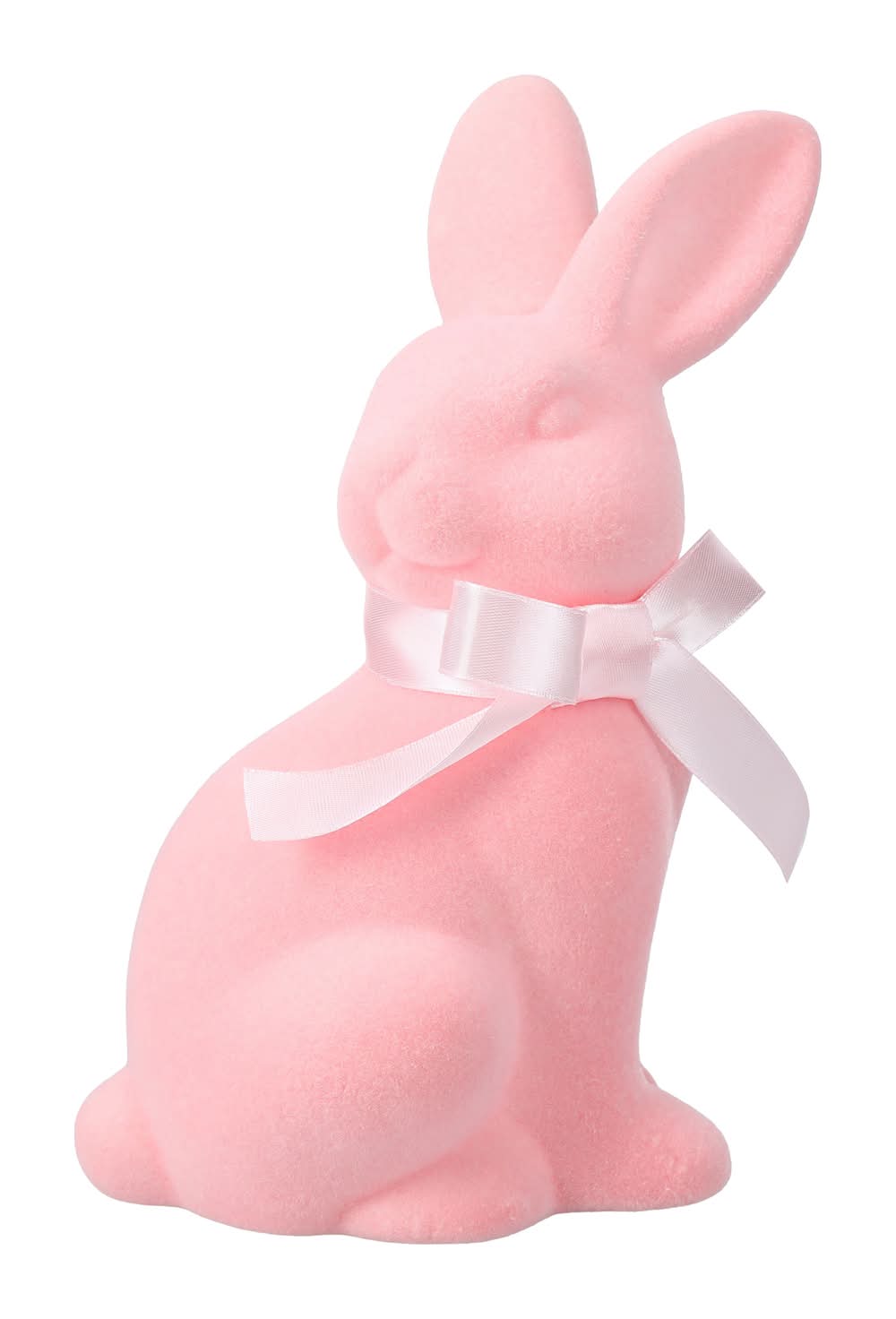 Easter Flocked Bunny Décor Pink