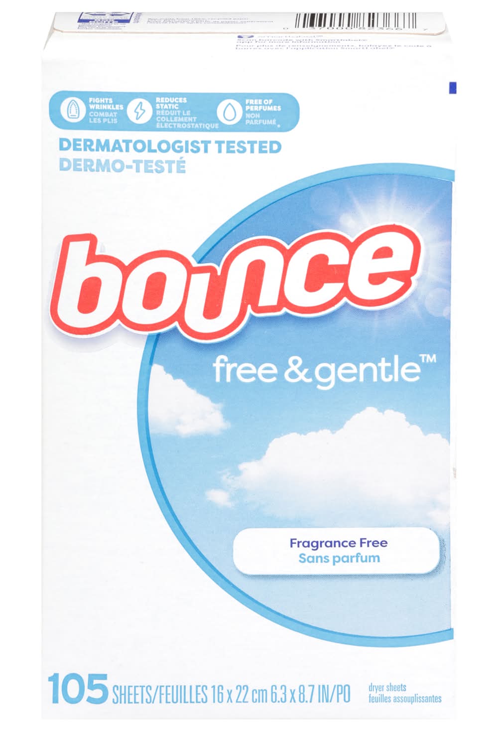 Bounce Fabric Softener Sheets Free & Gentle (9.6 oz)