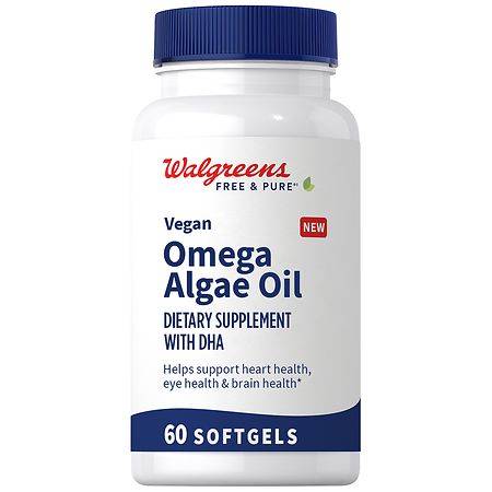 Walgreens Free & Pure Vegan Omega Algae Oil with DHA Softgels - 60.0 ea