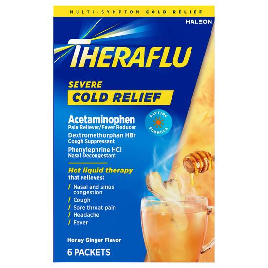 Theraflu Severe Cold Relief (honey ginger) (6 ct)
