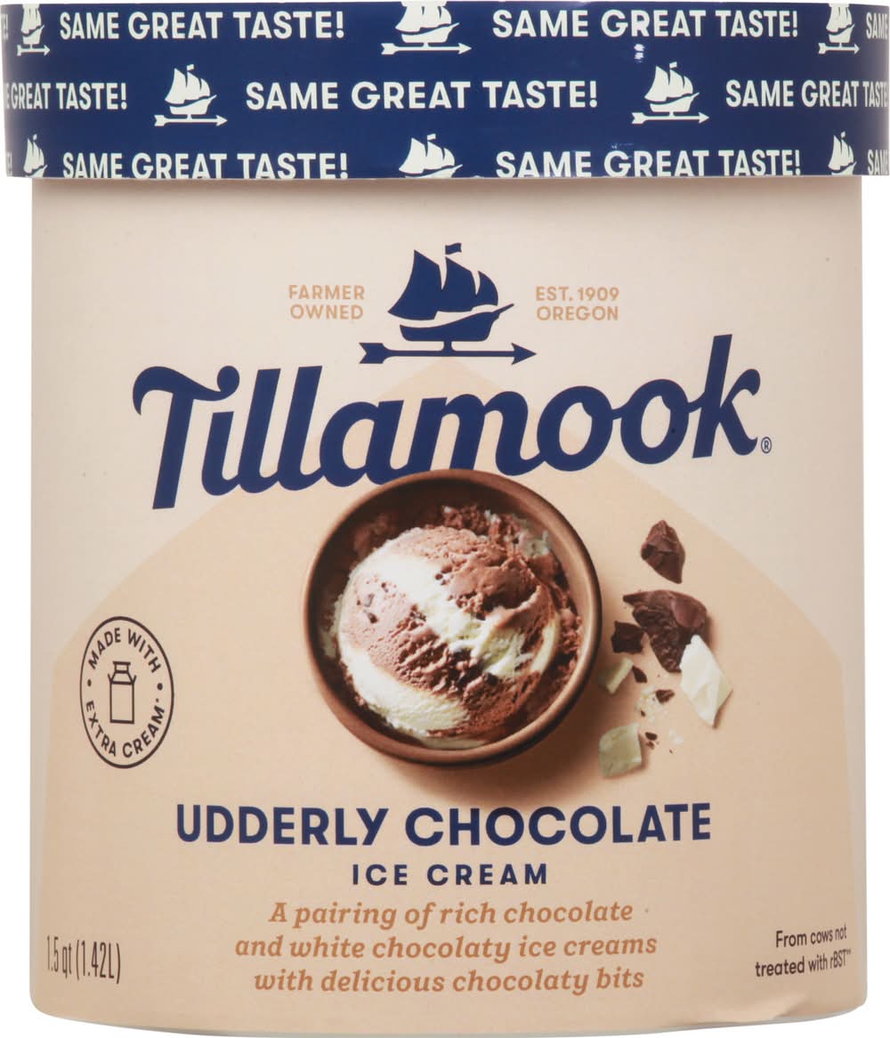 Tillamook Ice Cream, Udderly Chocolate (1.5 qt)