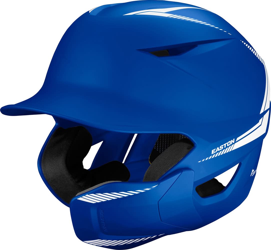 Easton Junior Elite Max Baseball Batting Helmet w/ Adjustable Jaw Guard (Royal/White, M/L)