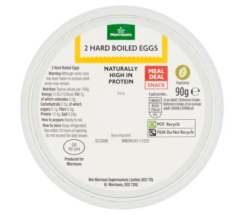 Morrisons Hard Boiled Eggs (2 pack)