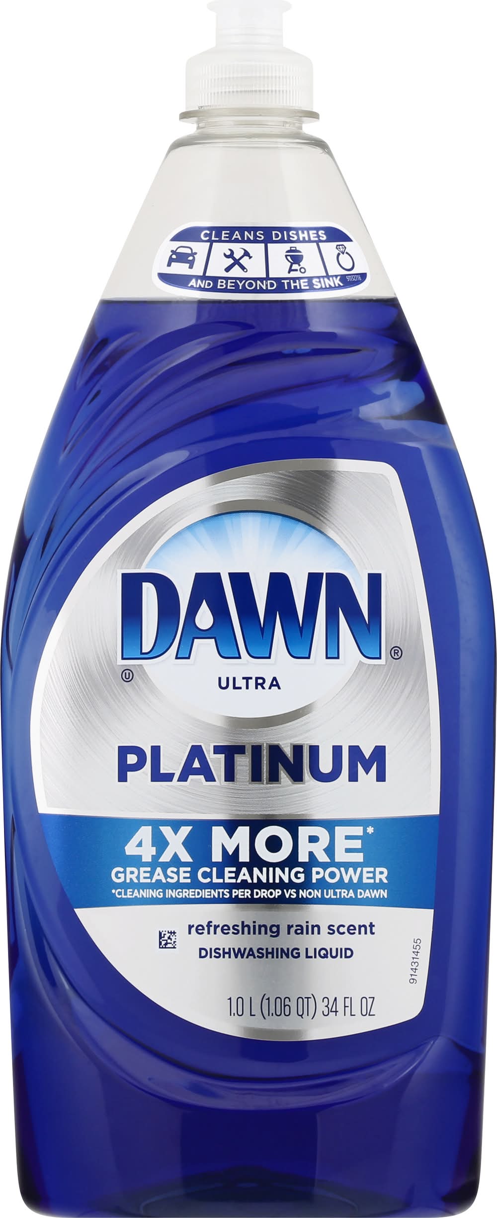 Dawn Ultra Platinum Dishwashing Liquid, Refreshing Rain (34 fl oz)