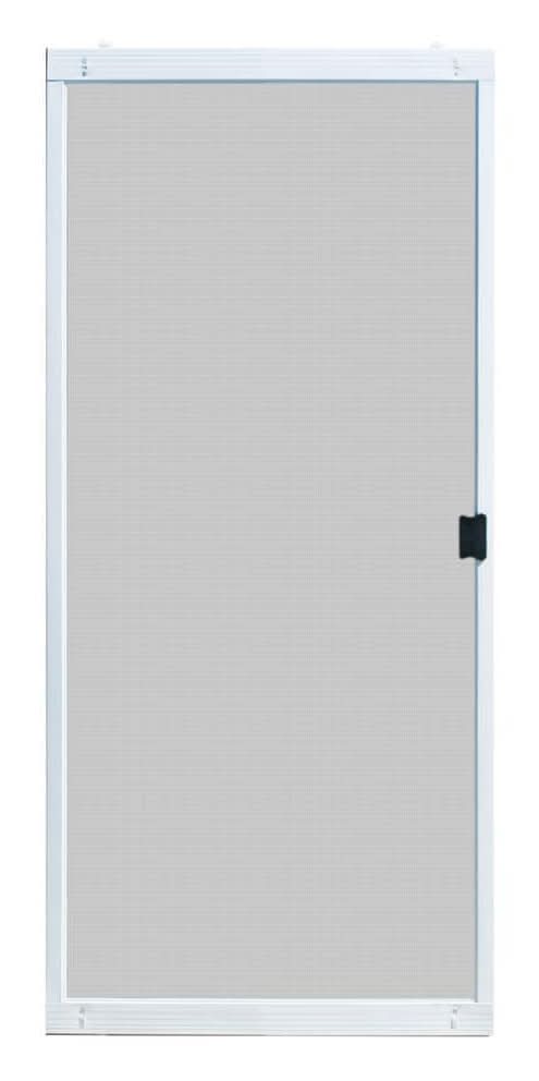 Unique Home Designs 36 In. X 80 In. Adjustable Fit White Steel Sliding Patio Screen Door