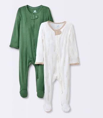 Cloud Island Baby Boys' So Very Soft Modal Blend Sleep N' Play, 3-6 Months, Green (2 ct)