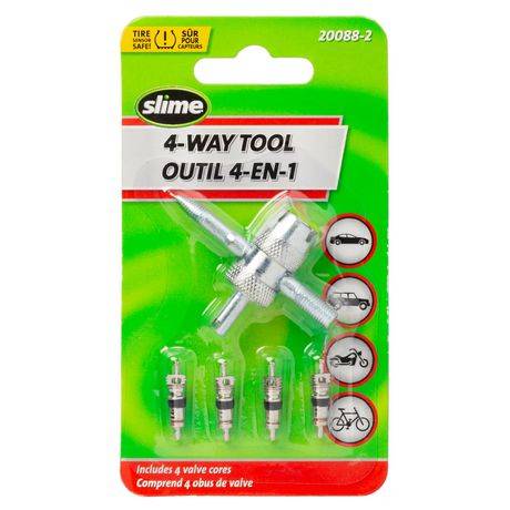 Slime 4-Way Tire Valve Tool