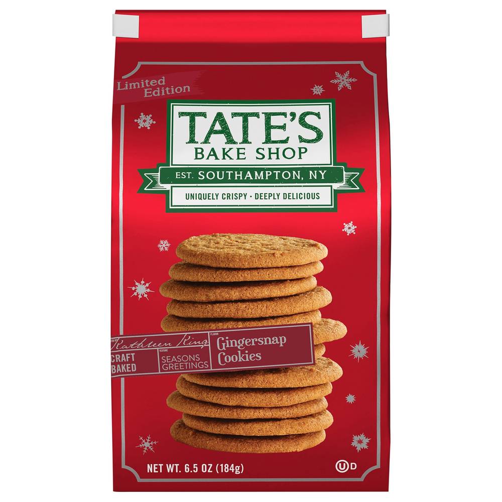 Tate's Bake Shop Holiday Cookies, Ginger (6.5 oz)