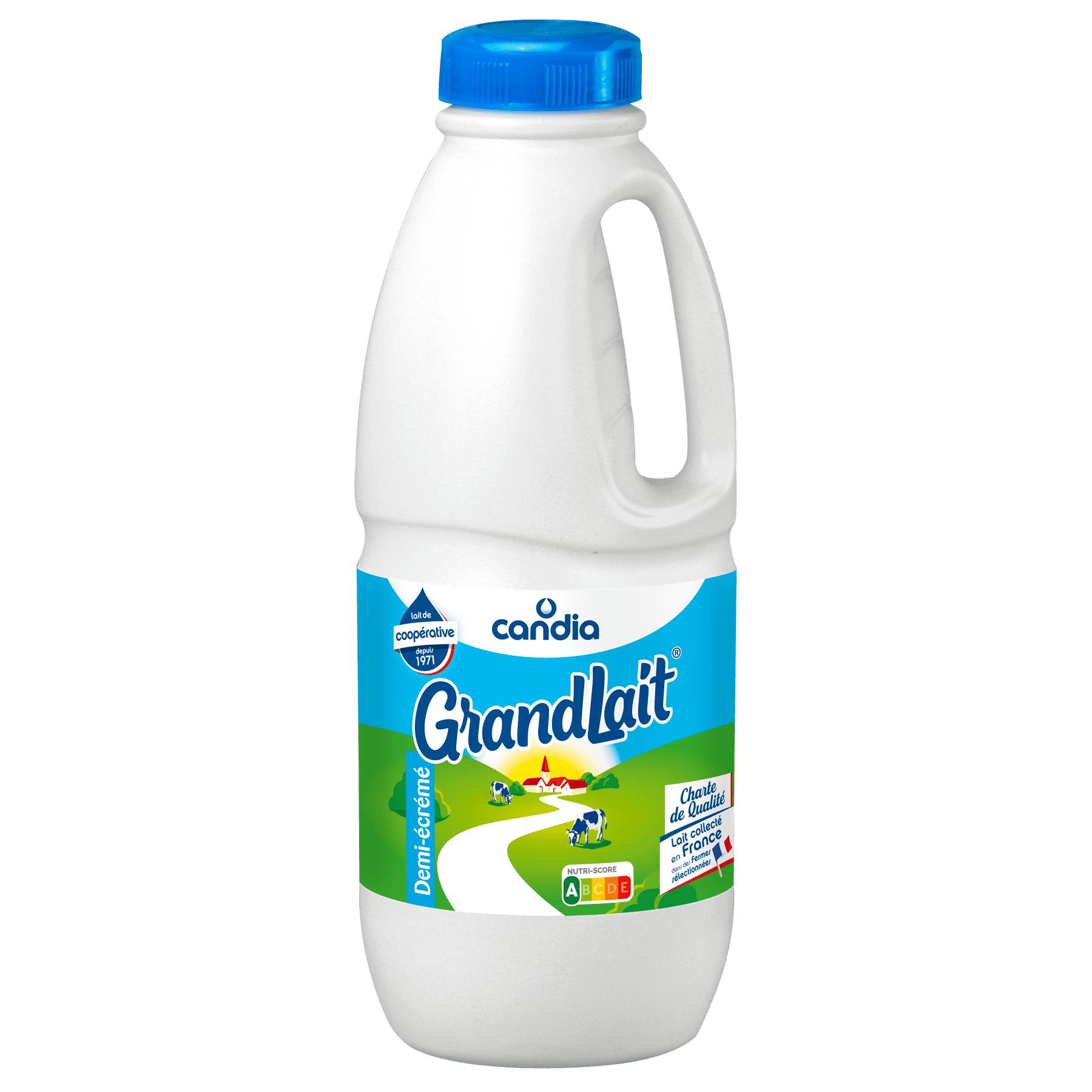 Lait demi-écrémé GrandLait Candia 1L