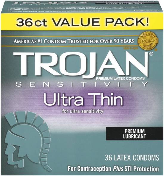 Trojan Ultra thin Lubricated Latex Condoms - 36 CT