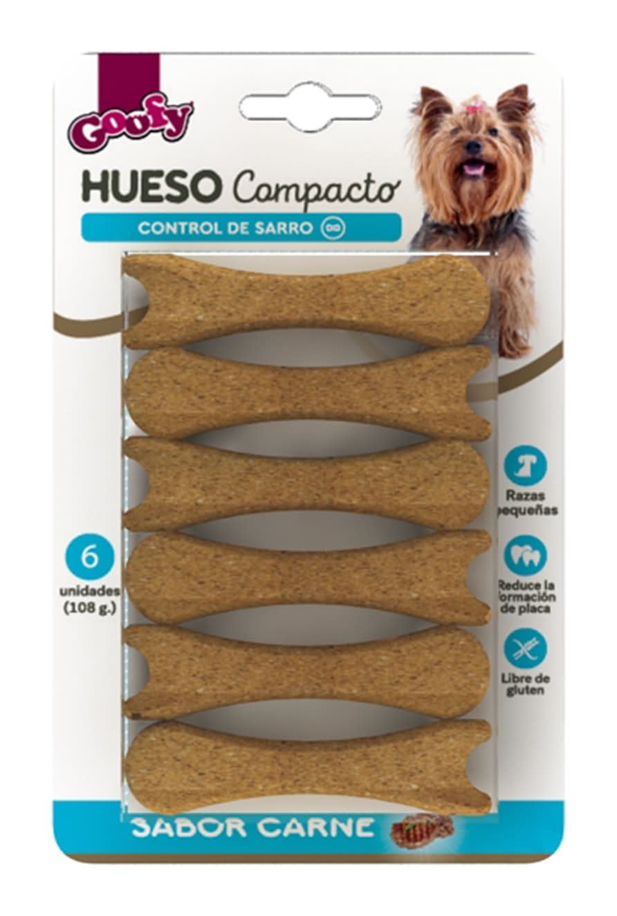Goofy · Hueso compacto para perro - Raza Pequeña (6 un)