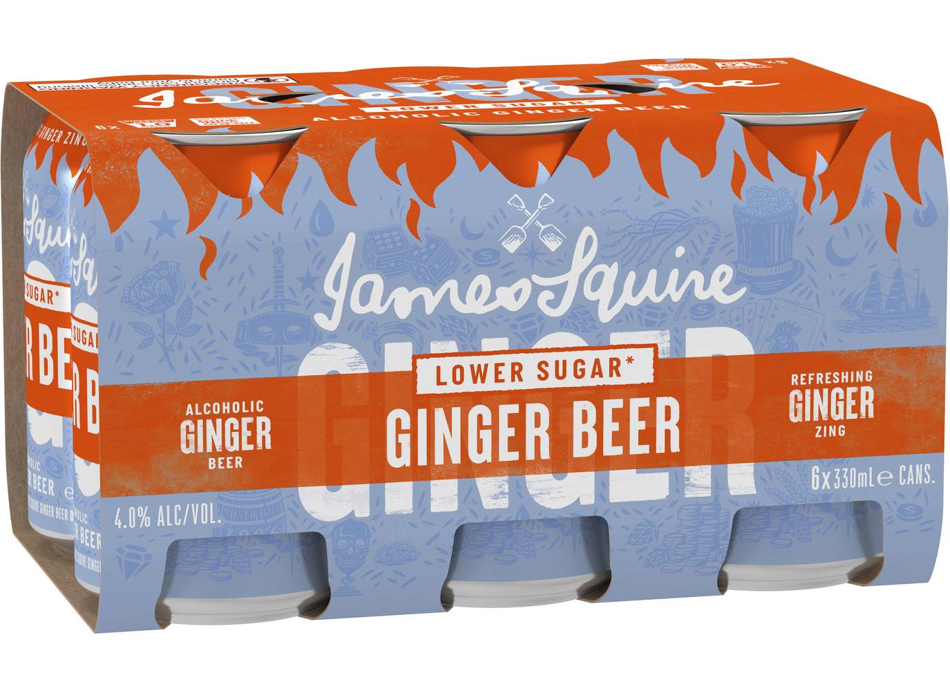 James Squire Ginger Beer Low Sugar Can 330mL X 6 pack