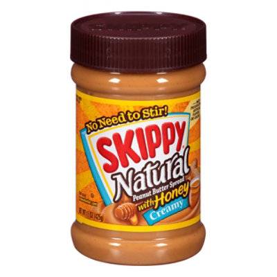 Skippy Natural W/Honey Creamy Peanut Butter Spread