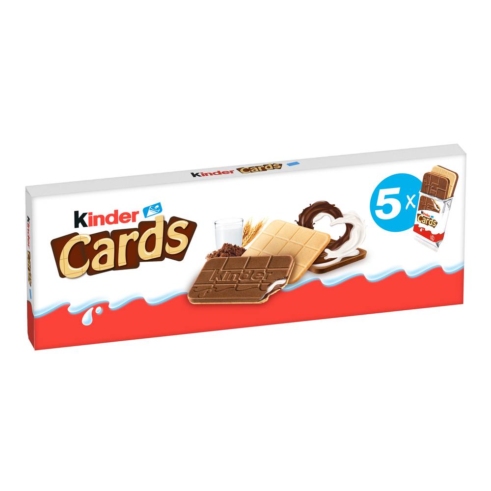 Kinder - Cards biscuits gaufrettes fourrées au lait et au cacao