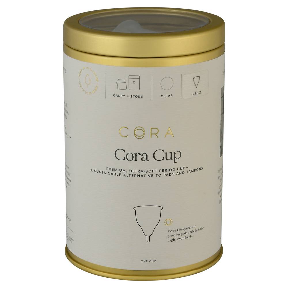 Cora Premium Ultra Soft Clear Period Cup Size 2 (4.8 oz)