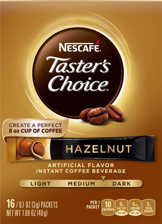 Nescafé Taster's Choice Hazelnut Coffee Packets (16 ct, 1.69 oz)