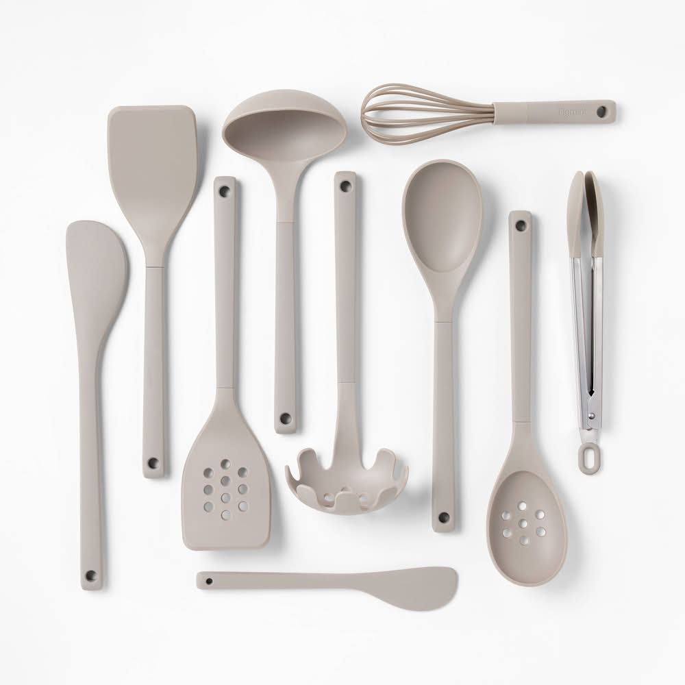 Figmint Nylon Kitchen Utensil Set, Gray (10 ct)