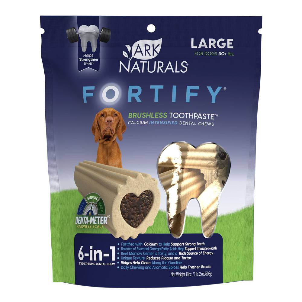 Ark Naturals Fortify Brushless Toothpaste Dental Dog Treats (large)