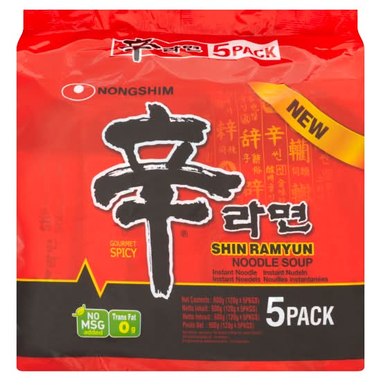 Nongshim Shin Ramyun Noodle Soup (5 x 120g)