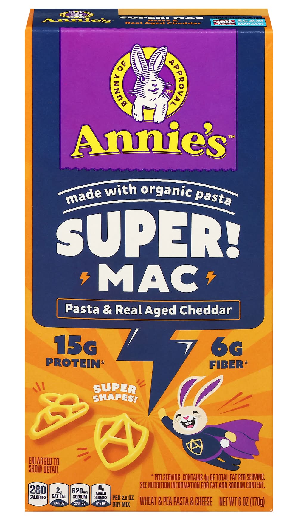 Annie's Super Mac Pasta & Real Aged Cheddar (6 oz)
